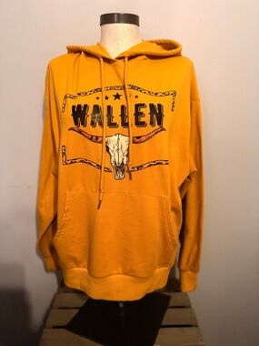 Mustard Hooded Pullover Sweatshirt for Women